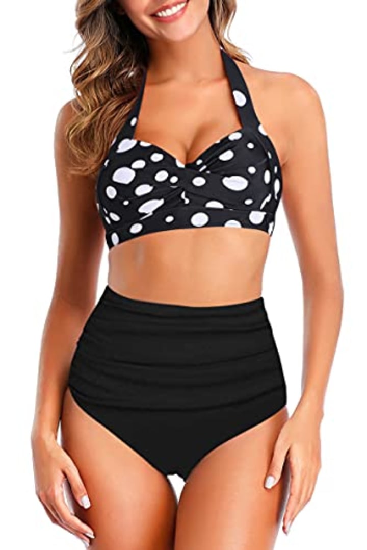 Tummy-Control High-Waisted Vintage Swimsuit