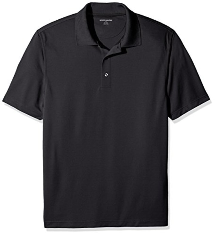 Amazon Essentials Men&#039;s Regular-Fit Quick-Dry Golf Polo Shirt, Black, XX-Large