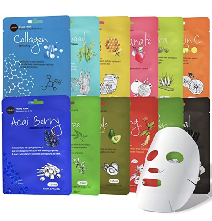Celavi Collagen Facial Face Mask (Pack of 12)