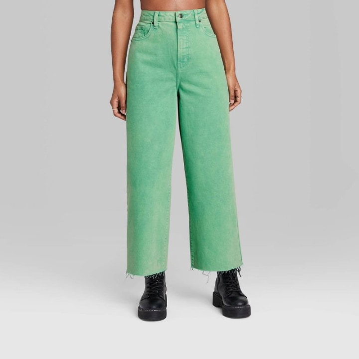 Women&#039;s Wide Leg Cropped Jeans - Wild Fable(TM) Green