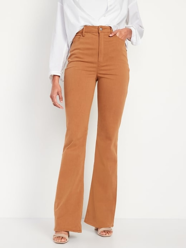 Higher High-Waisted Pop-Color Flare Jeans