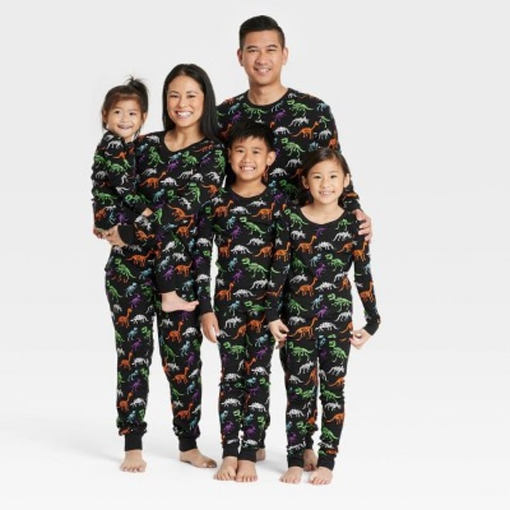 Hyde &amp; EEK! Boutique Halloween Dino Skeletons Matching Family Pajama Set