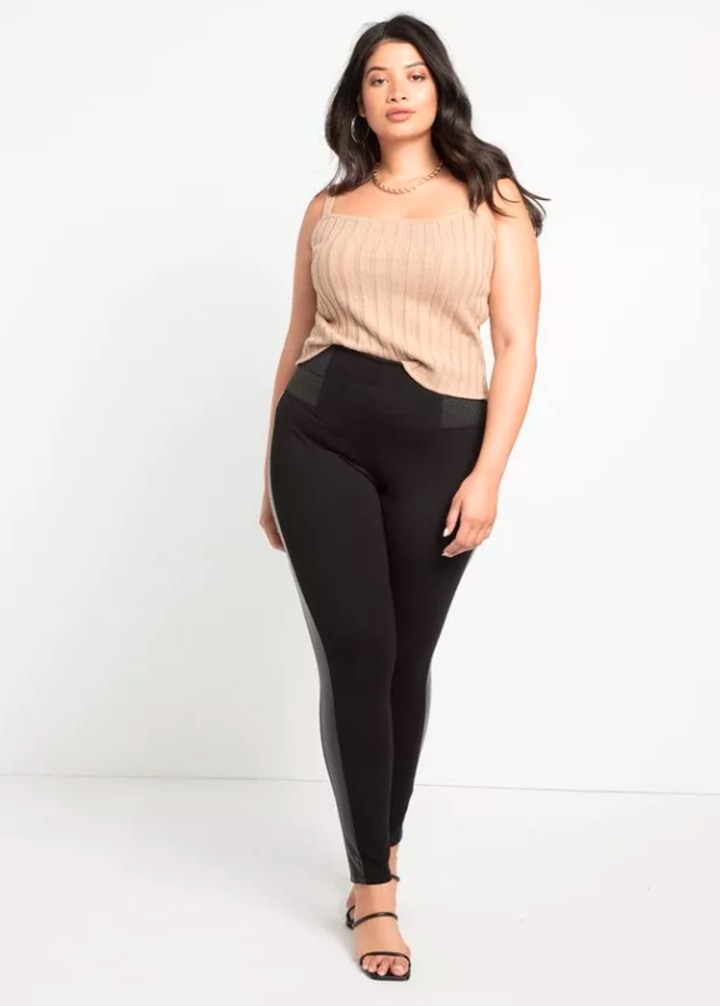 Miracle Flawless Legging with Faux Leather Detail