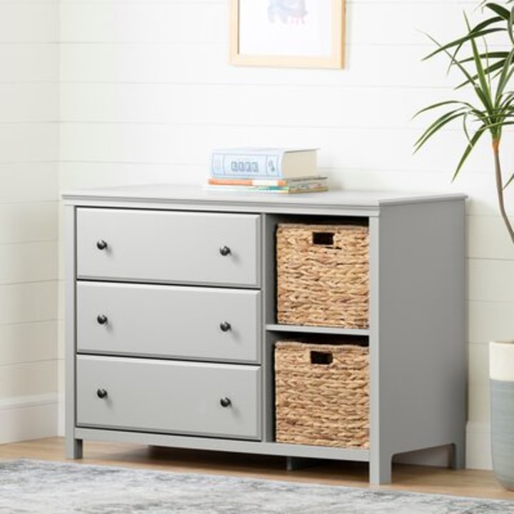 3 Drawer Combo Dresser with Cubbies