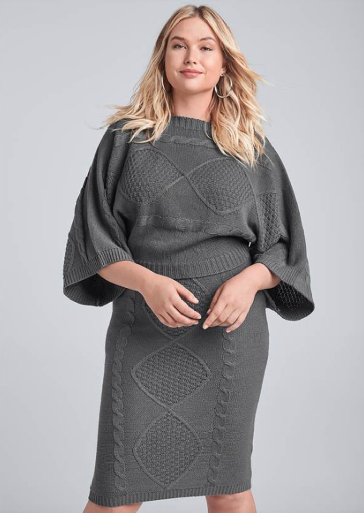 Plus Size Two-Piece Sweater Dress
