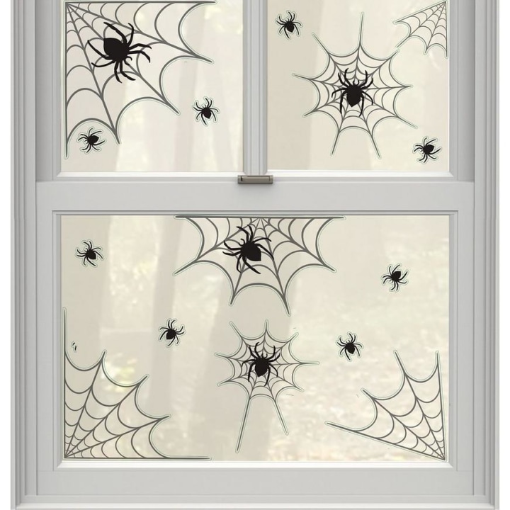 Spider Webs Cling Decals 14ct