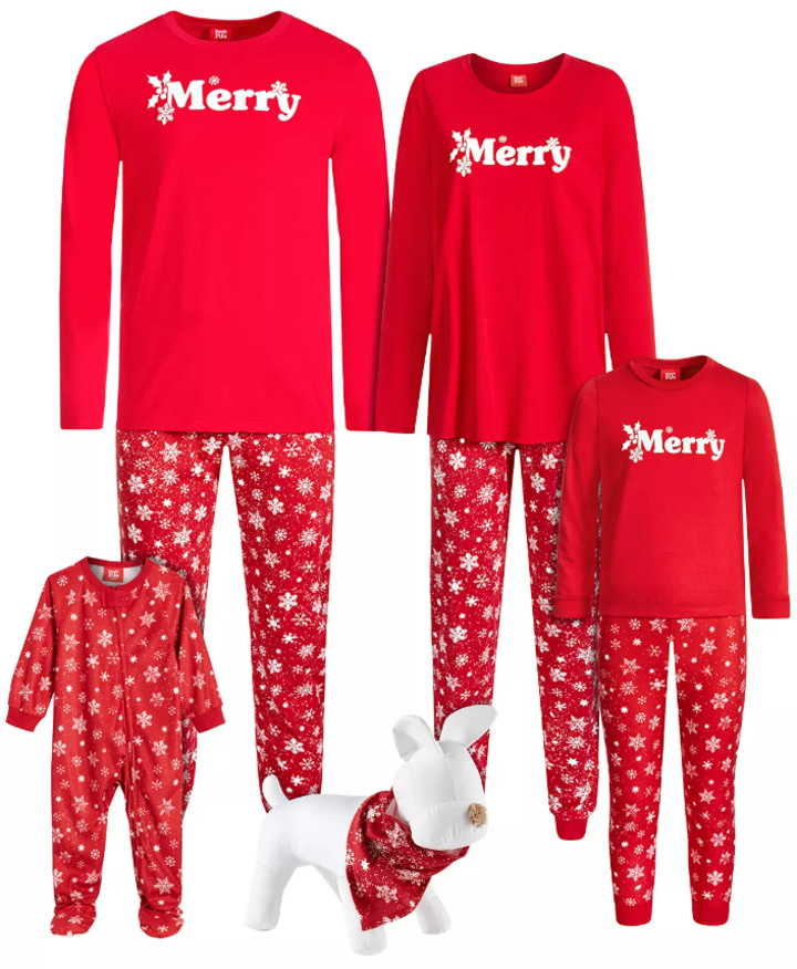 Merry Snowflake Matching Pajamas