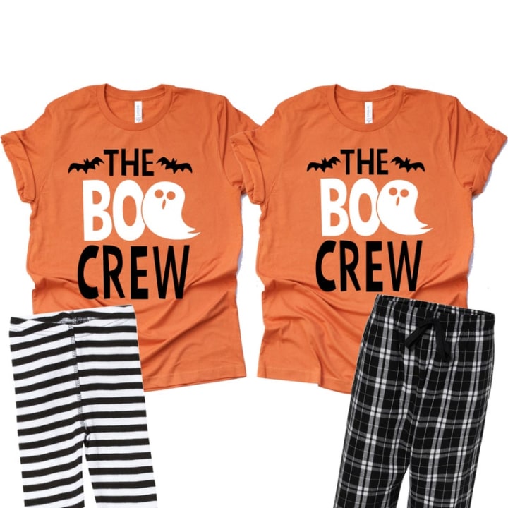 The Boo Crew Pajamas, Ghost Pajamas, Halloween Pajamas, Matching Pajamas, Family Pajamas, Buffalo Plaid pants, Halloween shirt, Bat PJ&#039;s