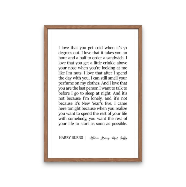 When Harry Met Sally Quote Poster