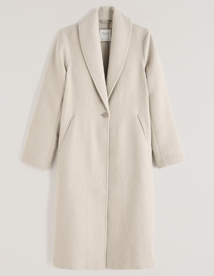 Wool-Blend Double Cloth Blanket Coat