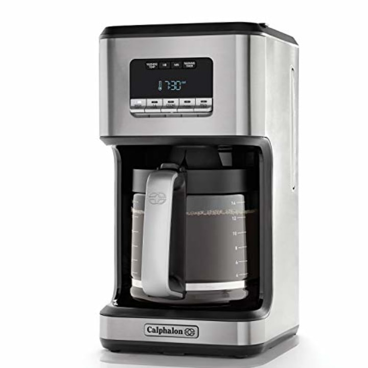 Calphalon Coffee Maker, Programmable Coffee Machine with Glass Carafe, 14 Cups, Stainless Steel