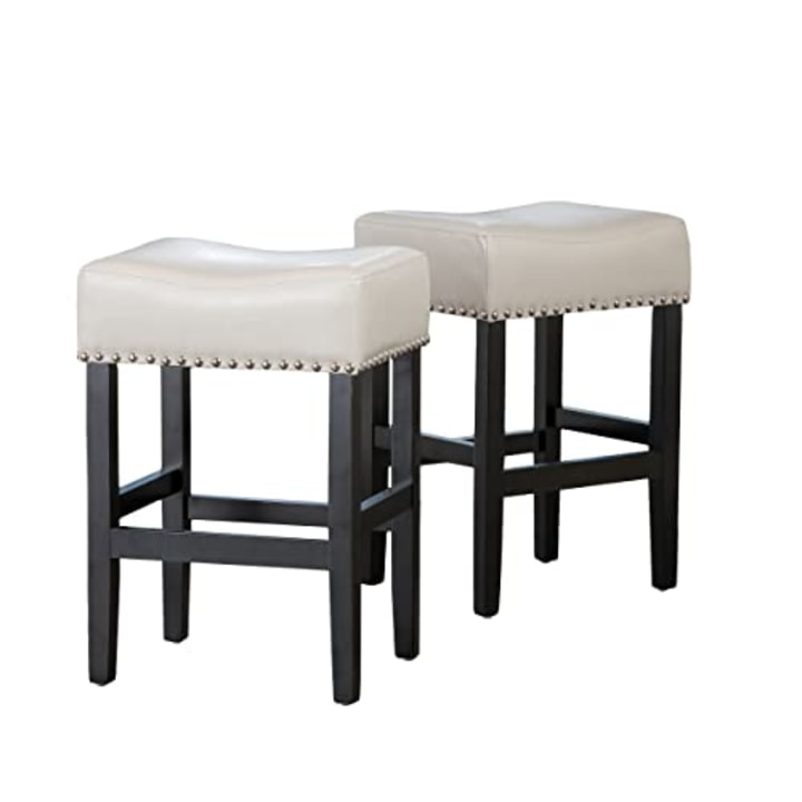 Christopher Knight Home Backless Leather Stools