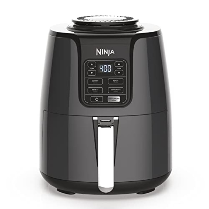 Ninja AF101 Air Fryer that Crisps, Roasts, Reheats, &amp; Dehydrates, for Quick, Easy Meals, 4 Quart Capacity, &amp; High Gloss Finish, Black/Grey