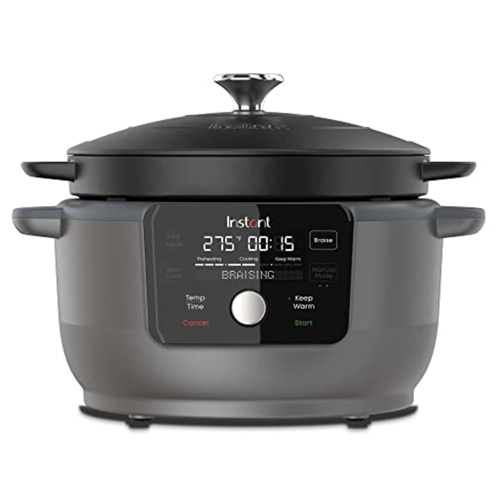 Instant Pot, 6-Quart 1500W Electric Round Dutch Oven, 5-in-1: Braise, Slow Cook, Sear/Saut?, Cooking Pan, Food Warmer, Enameled Cast Iron, Free App With 50 Recipes, Perfect Wedding Gift