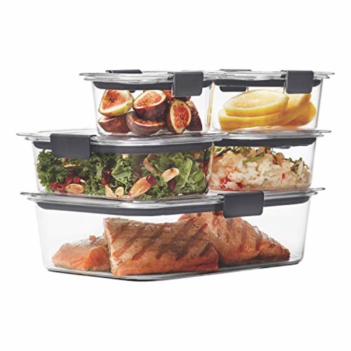 Rubbermaid Brilliance Leak-Proof Food Storage Containers with Airtight Lids, Set of 5 (10 Pieces Total) |BPA-Free &amp; Stain Resistant Plastic