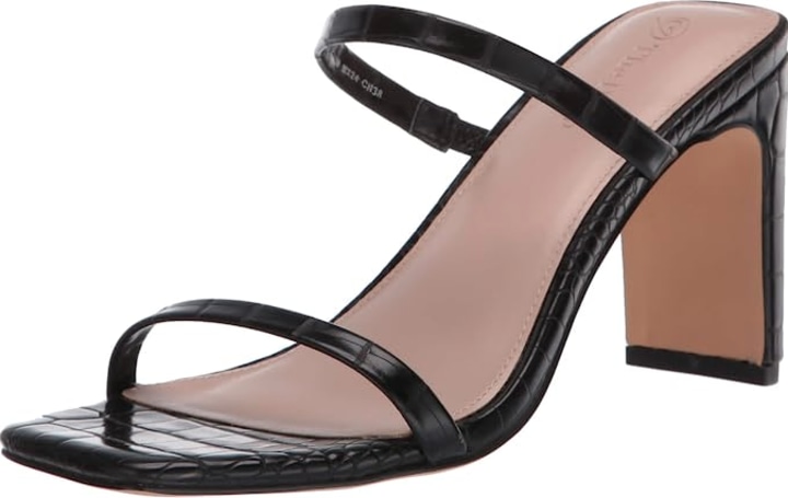 Women's Avery Square Toe Two Strap High Heeled Sandal