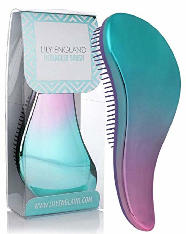 Detangling Brush. Detangler Hairbrush for Curly, Thick, Natural, Straight, Fine, Wet or Dry Hair for Women, Kids and Toddlers by Lily England (Ombre)