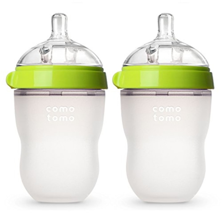 Comotomo Baby Bottle, Green, 5 Ounce (2 Count)