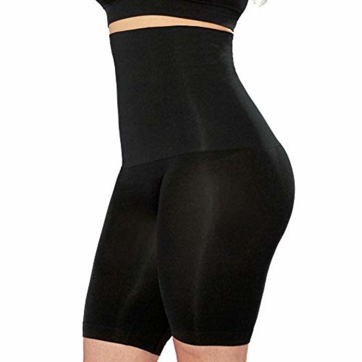 Shapermint High Waisted Body Shaper Shorts - Shapewear for Women Tummy Control Small to Plus-Size Black Small