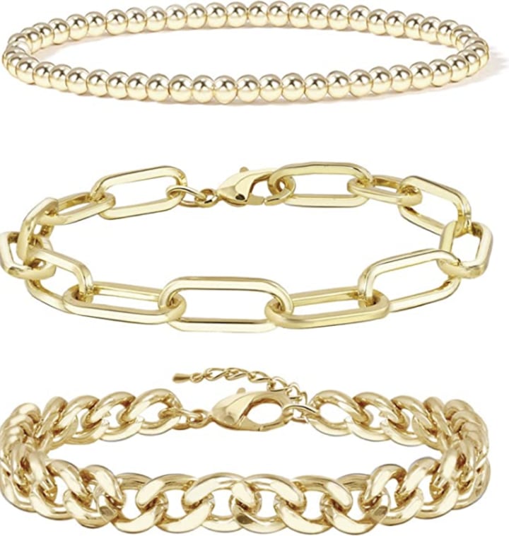14K Gold-Plated Bracelets (Set of 3)