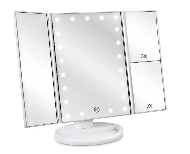 Tri-Fold Lighted Vanity Mirror