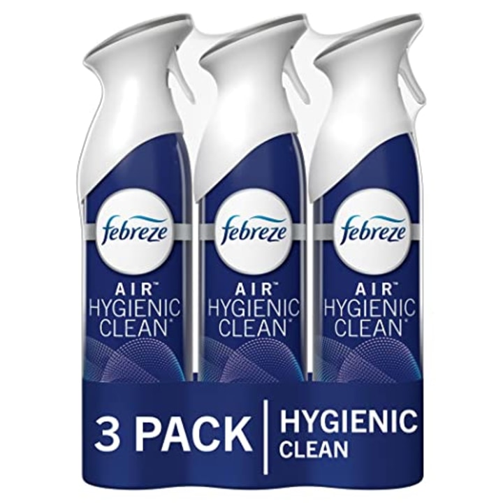 Febreze Air Effects Hygienic CleanSpray, Air Cleaning Spray, Clean Splash Scent, 8.8 oz. Aerosol Can (Pack of 3)
