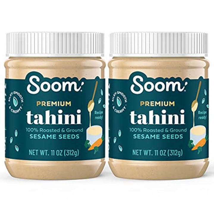 Soom Foods Single-Source Pure Ground Sesame Tahini Paste 11oz (2 Pack) | Silky Smooth Texture in Hummus, Dips, Salad Dressings | Vegan, Nut-Free, Gluten-Free