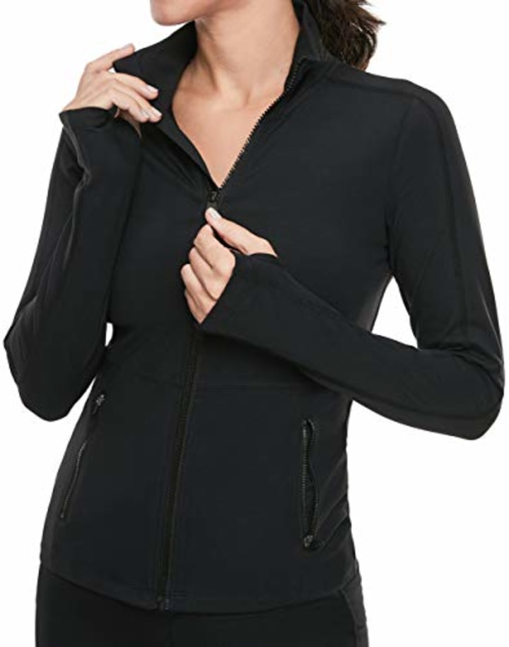 VUTRU Women&#039;s Workout Yoga Jacket Full Zip Running Track Jacket Black Small