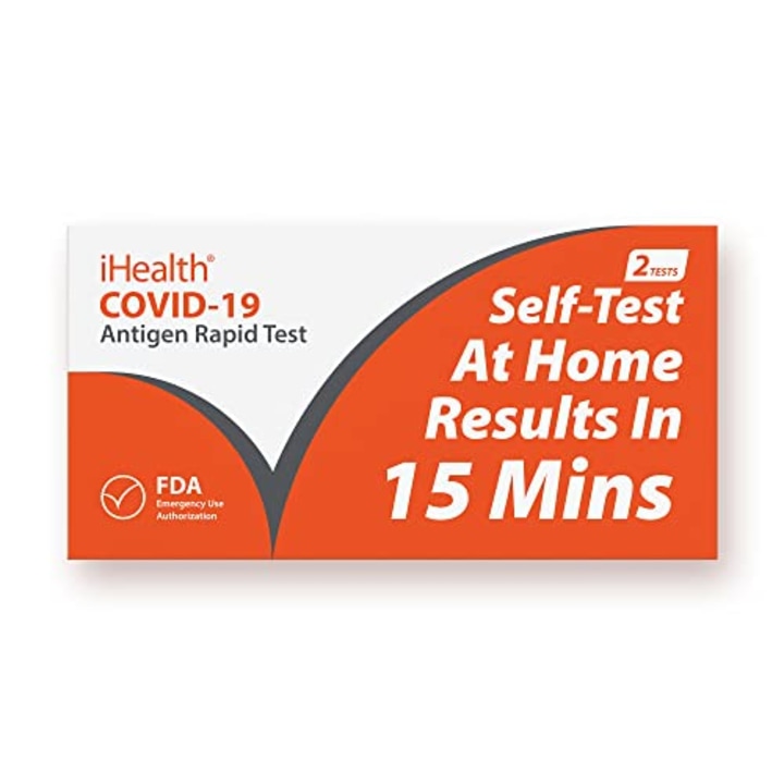 iHealth COVID-19 Antigen Rapid Test, 2 Tests per Pack,FDA EUA Authorized OTC At-home Self Test, Results in 15 Minutes with Non-invasive Nasal Swab, Easy to Use &amp; No Discomfort