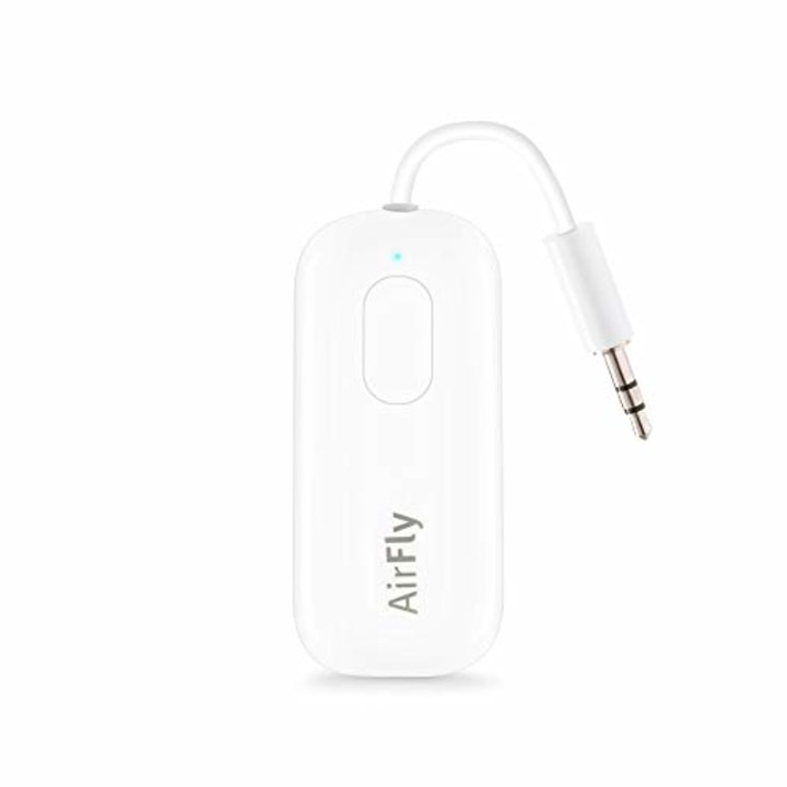 Twelve South AirFly Pro | Wireless Transmitter/Receiver with Audio Sharing for up to 2 AirPods/Wireless Headphones to Any Audio Jack for use on Airplanes, Boats or in Gym, Home, auto