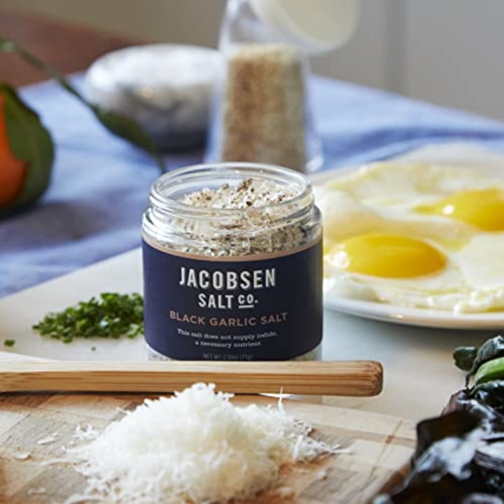Jacobsen Salt Co. Specialty Sea Salt for Fancy Gourmet Cooking, Infused Sea Salt, Black Garlic Flavored