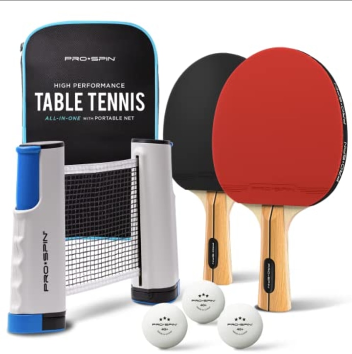PRO-SPIN All-in-One Portable Ping Pong Paddles Set