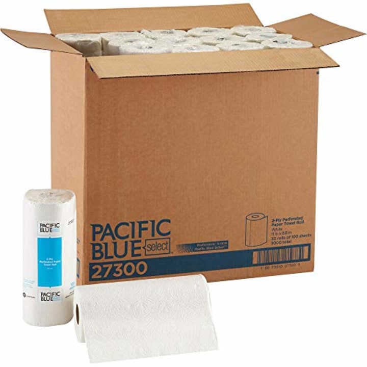 Pacific Blue Select 2-Ply Perforated Roll Paper Towels, 100 Sheets Per Roll, 30 Rolls Per Case