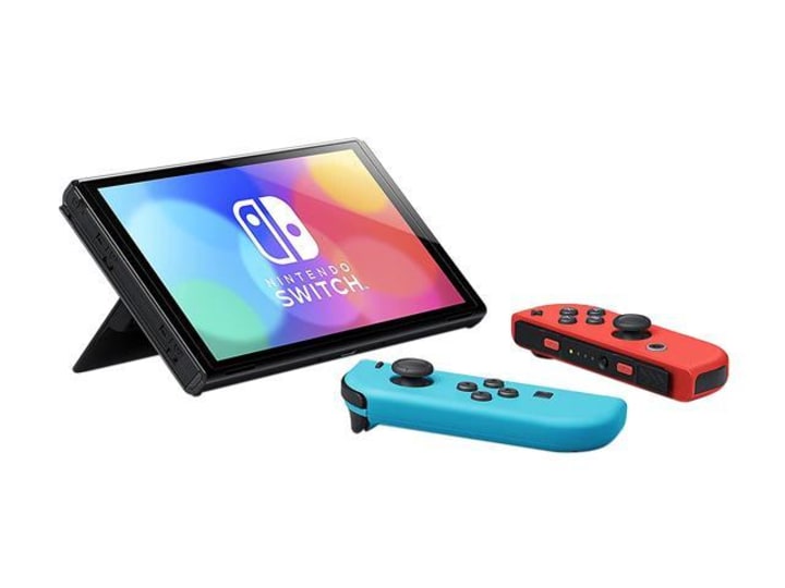 Nintendo Switch - OLED Model with Neon Red &amp; Neon Blue Joy-Con