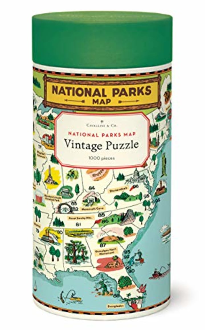 Cavallini Papers &amp; Co. National Parks Map 1,000 Piece Puzzle, Multi