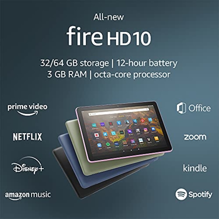 Fire HD 10 tablet, 10.1&quot;, 1080p Full HD, 32 GB, latest model (2021 release), Lavender