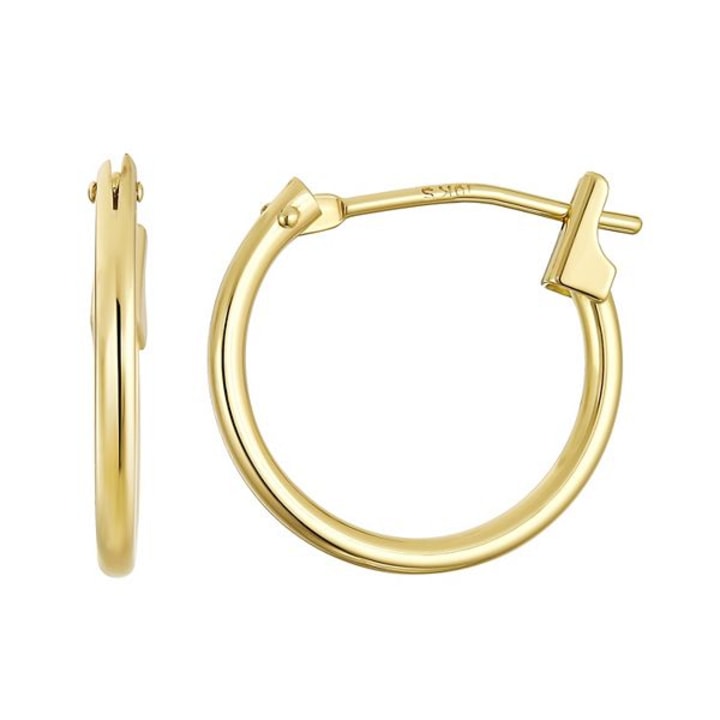 Taylor Grace 10-Karat Gold Polished Tube Hoop Earrings
