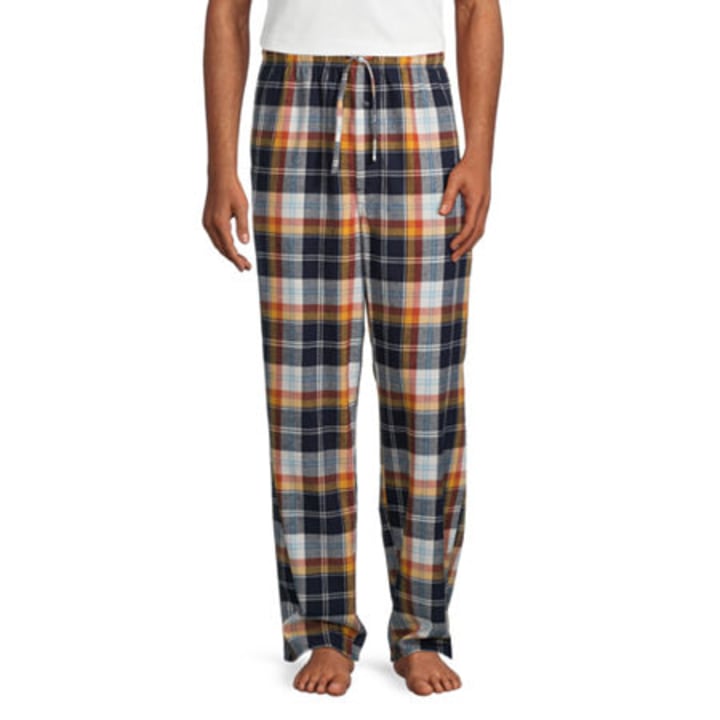 ST. JOHN`S BAY St. John&#039;s Bay Flannel Mens Pajama Pants, Small , Yellow