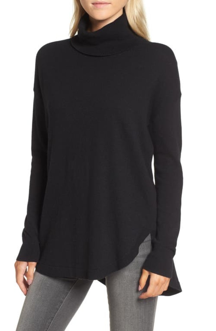 Treasure &amp; Bond Turtleneck Sweater in Black at Nordstrom, Size X-Large