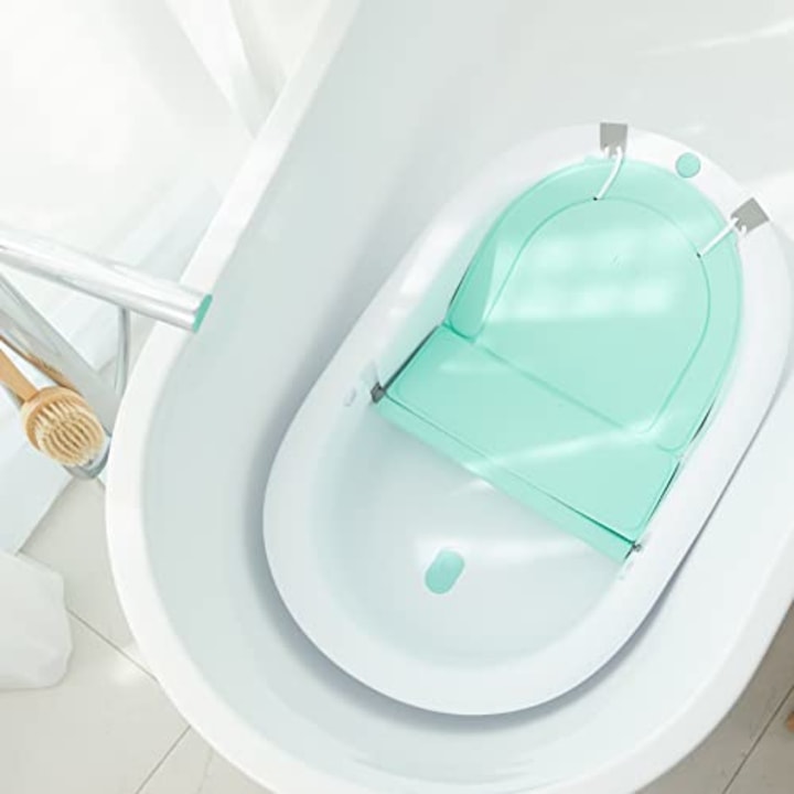 4-in-1 Grow-with-Me Bath Tub by Frida Baby Transforms Infant Bathtub to Toddler Bath Seat with Backrest for Assisted Sitting in Tub