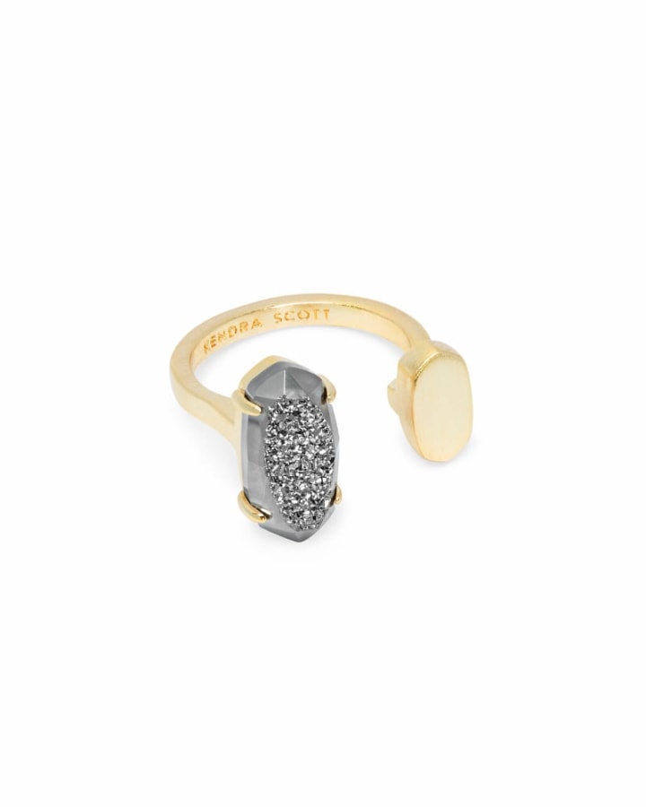 Pryde Gold Ring in Platinum Drusy