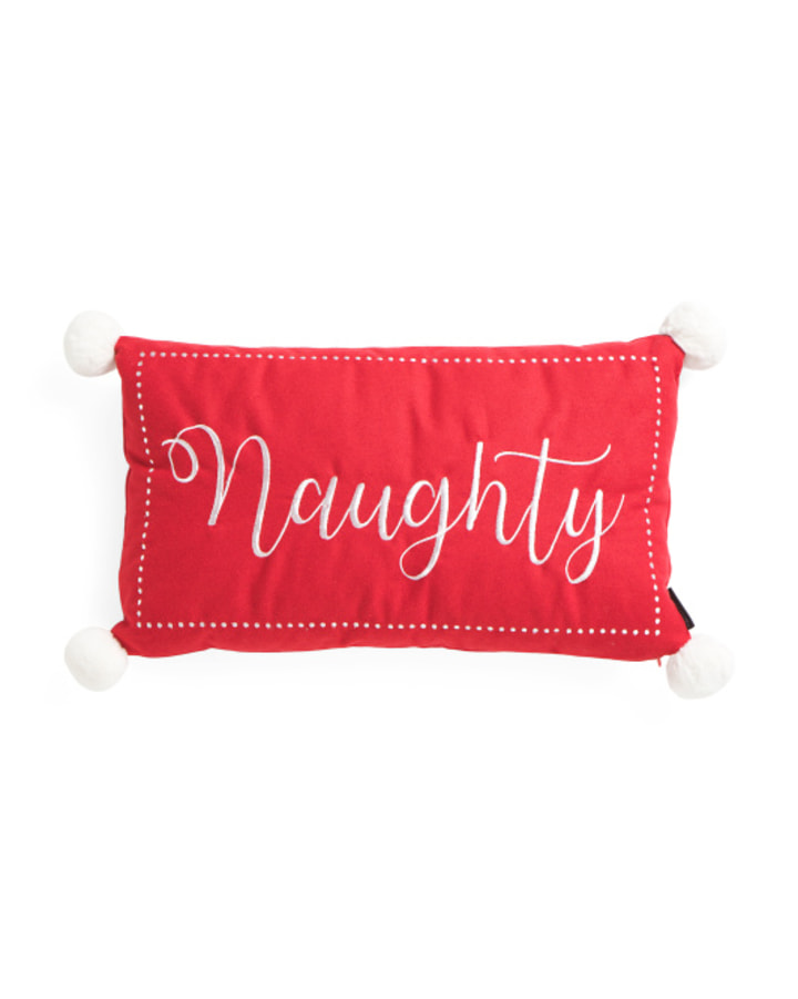 14x24 Naughty And Nice Reversible Pillow