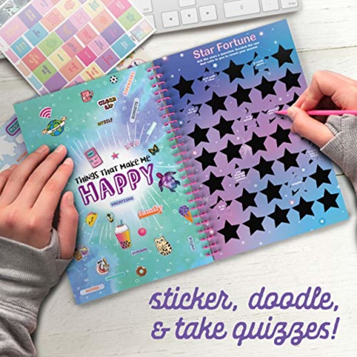 Craft-tastic - Scratch and Sticker Interactive Journal - Activity Book Packed with Fun Quizzes, 550+ Stickers, Creative Doodle Prompts, and More!