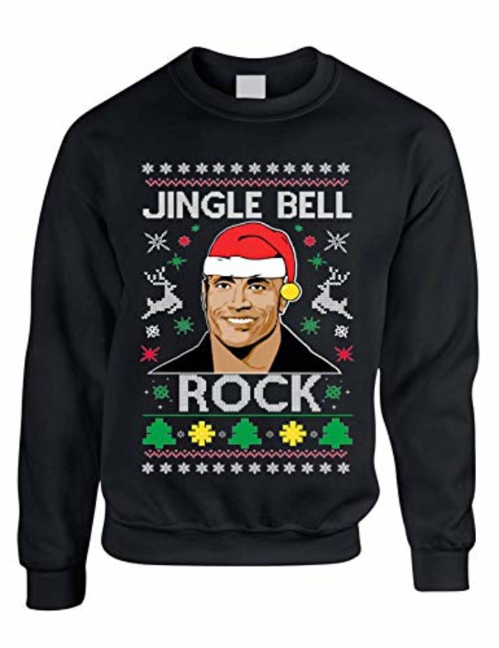 ALLNTRENDS Adult Sweatshirt Jingle Bell Rock Trendy Ugly Christmas Holiday Party (S, Black)