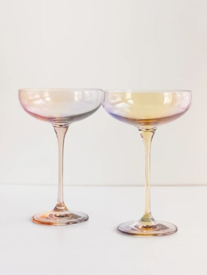 Iridescent Champagne Coupe Stemware (Set of 2)