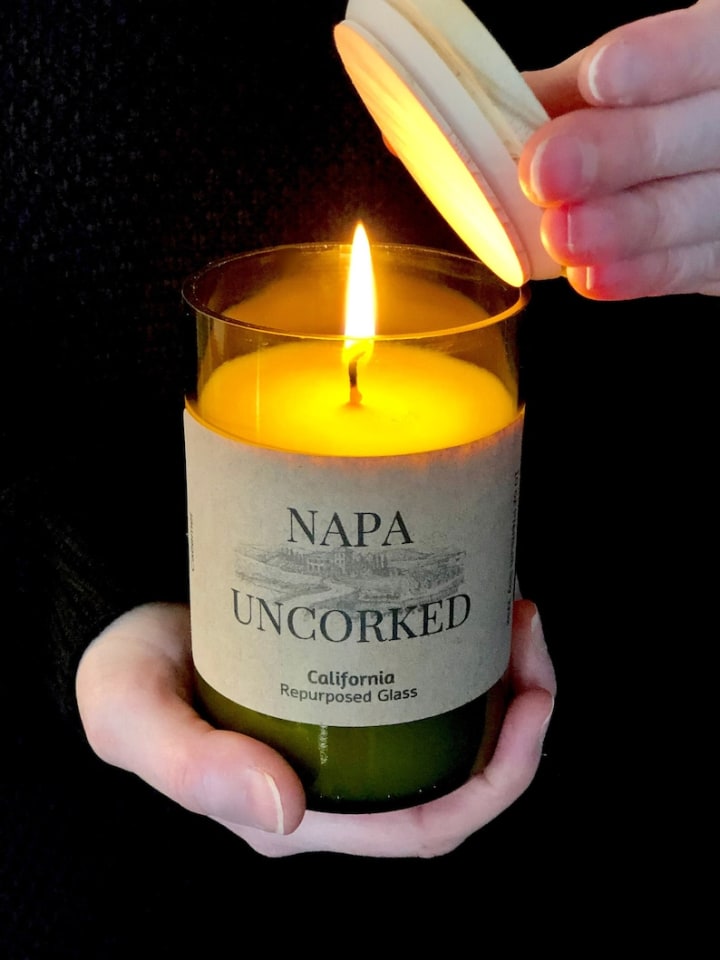 Candle/Scented Soy Wax Candles/Home Decor/Candles/Wine Candle/Candles, napa uncorked