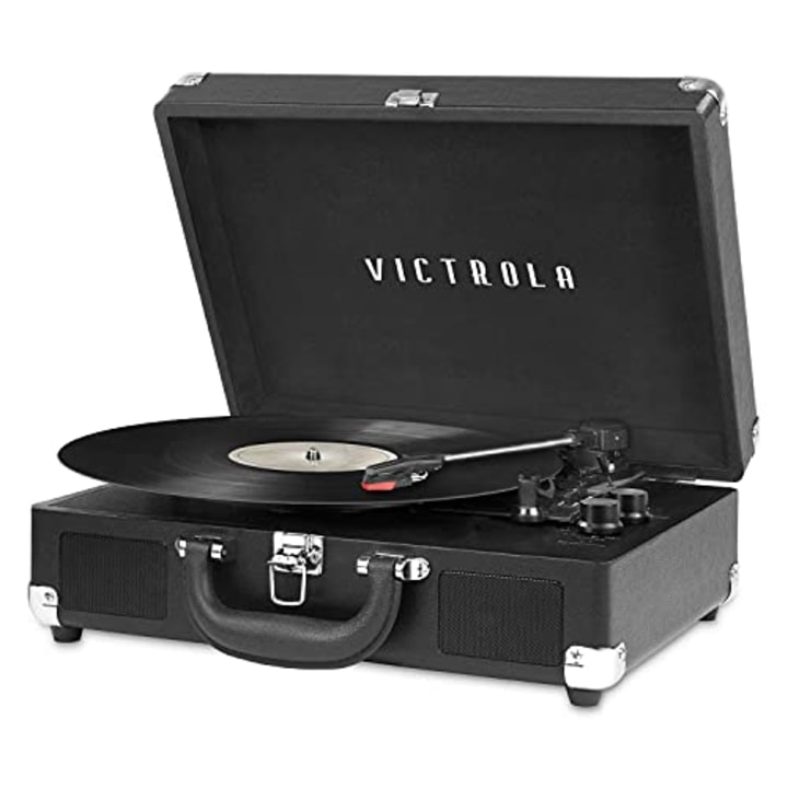 Victrola Vintage 3-Speed Bluetooth Portable Suitcase Record Player with Built-in Speakers