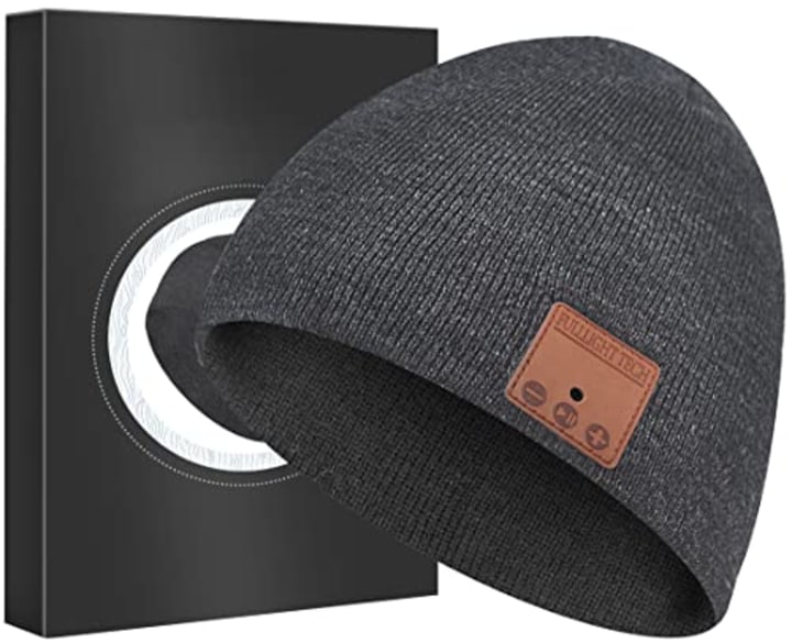 Bluetooth Beanie Headphones Hat Unique Christmas Tech Gifts Dark Gray