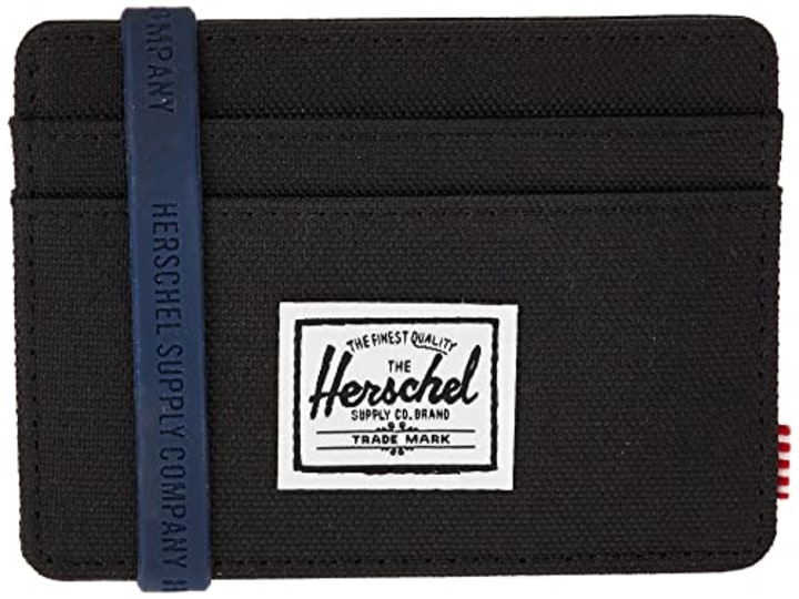 Herschel mens Charlie Rfid Card Case Wallet, black, One Size US
