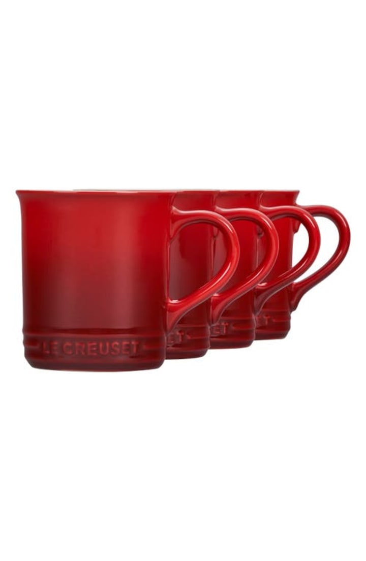 Le Creuset Set of Four 14-Ounce Stoneware Mugs in Cerise at Nordstrom